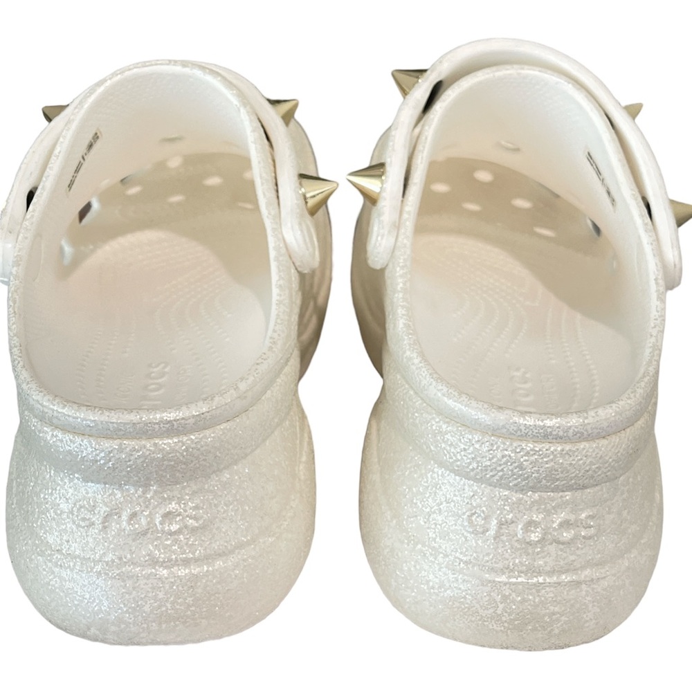 Women Crocs Classic Bae Glitter Stud Platform Clog Size 10 - White -LIMITED - Picture 9 of 12